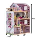 Casa de papusi din lemn MDF - Wooden Dollhouse cu patru etaje si mobilier inclus Casa de papusi din lemn MDF - Wooden Dollhouse cu patru etaje si mobilier inclus